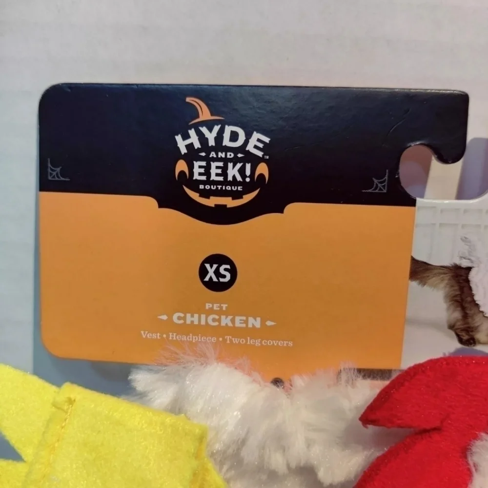 Hyde and EeK! Pet Size XS Chicken Halloween Costume Cosplay Vest Headpiece Legs